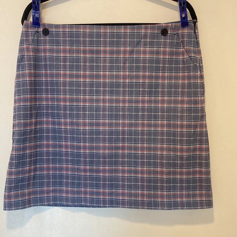Riley & Rae Red, White, Blue Plaid Mini Skirt Size 12